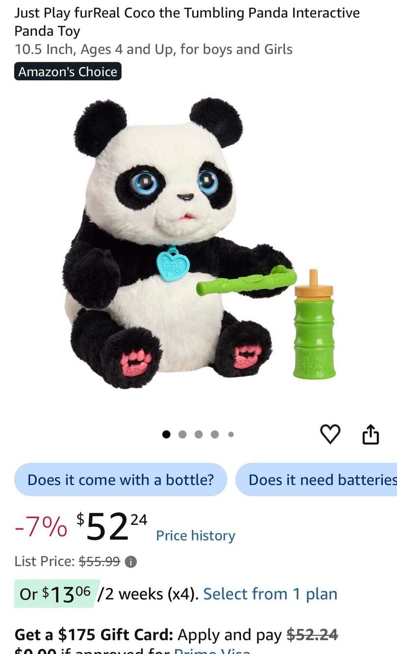 New furReal Coco the Tumbling Panda Interactive Plush Toy